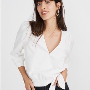 Madewell Wrap Top in Pure White